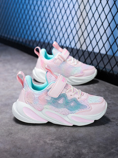 2024 spring light fashion girls sneaker subnet cloth shoes breathable mesh running shoes girls cross-border wholesale