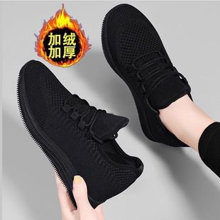 Cloth Shoes Non-slip Soft Bottom Sports Shoes Black Running Shoes Non-slip Soft Bottom Mother's Shoes Work Shoes Women