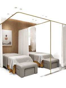 Beauty Salon Health Hall Curtain Iron U-shaped Partition Curtain Physiotherapy Bed Shelter Beauty Bed Curtain Support Rod Shelf