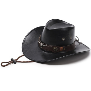 Cross-Border New Denim Men's Hat Spring and Summer Large Brim Western Sunshade Sun Hat Outdoor Knight Hat Beach Hat