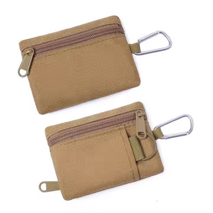 Canvas Zipper Key Chain Id Bag Wallet Mini Portable Round Durable Earphone Key Coin Case Protective Bag