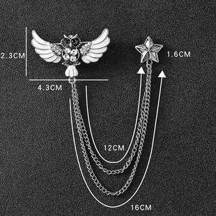 New fashion temperament Crown chain brooch European and American fashion collar accessories suit all-match corsage accessories spot