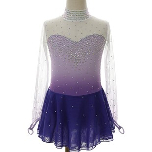 Figure Skating Clothing Children's Adult Figure Skating Performance Test Grade Women's Skirt Sparkling Mesh dress