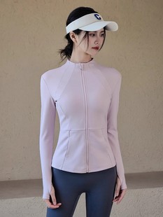 Yoga coat women's 2024 autumn and winter new fleece-lined warm sports top slim long sleeve running fitness clothing