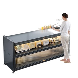 Kitchen Storage Rack Floor-Standing Multi-Layer Storage Cabinet Multi-Functional Microwave Oven Meal Side Bowl Cabinet Household Storage Cabinet with Door