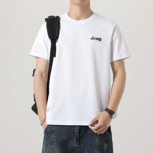 JEEP SPIRIT Short-sleeved T-shirt Men's Summer Thin Casual Top Clothes Round Neck Loose Half-sleeved T-shirt Men's Trendy