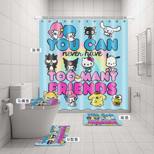 Трансграничные взрывные шторы для ванной с цифровой печатью Sanrio