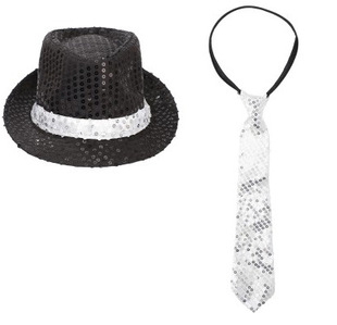 Sequin Topper Hat Children's Jazz Hat Performance Stage Dance Children's Day Hat Adult Black Sequin Topper Hat