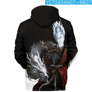 Independent Station Cross-border Code Autumn Men's Pullover 3A Game Black Myth Wukong Digital Printed Sweater