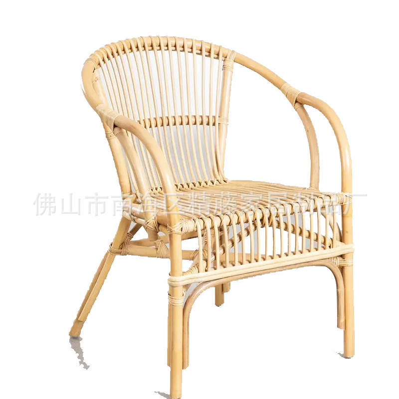 Ins Natural Rattan Woven Rattan Chair Nordic Dining Chair Backrest Chair Balcony Home Single Leisure Chair Homestay