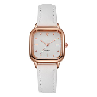 Small Square-shaped Simple Casual Re-engraved Ins Style Niche Light Luxury Large Elegant Quartz Belt Women's Watch White