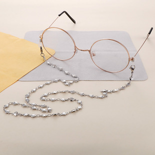 Cross-border jewelry anti-loss lanyard heart-shaped gold-plated glasses chain fashion metal sunglasses chain neck mask titanium steel chain