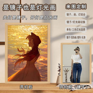 Высокая зеркальная световая живопись DIY детектив Конан Xinxin Xiaolan креативная светящаяся декоративная живопись ночник для спальни