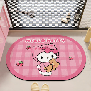 HelloKitty Мультфильм диатомовая грязь для ванной, впитывающая воду, противоскользящий коврик для домашнего туалета