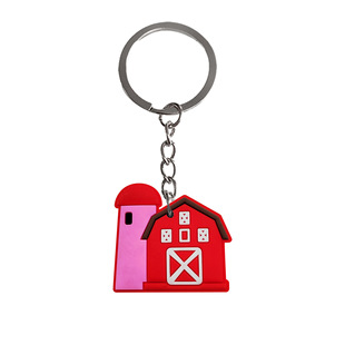 Cute creative new small animal boutique keychain pvc flexible glue diy schoolbag key car ornaments cross-border
