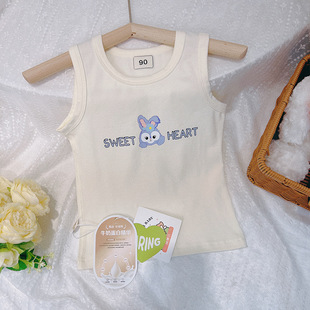 Green Bor Special Sale Clear Autumn Class A Cartoon Corsage Candy Color Lycra Cotton Cartoon Children's Vest Base Clothes