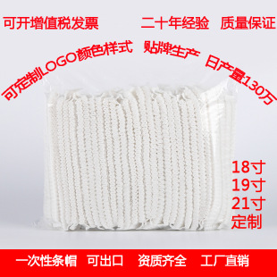 Disposable non-woven strip cap single double rib thickened strip cap workshop labor protection mushroom cap net cap wholesale