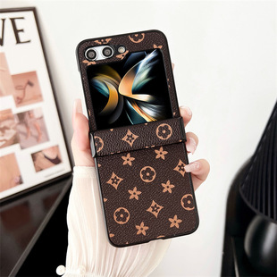 For Samsung Z Flip5 Phone Case Folding Screen Plaid Hinge ZFLIP4/3 Protective Case W24FLIP6