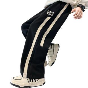 Boys' Pants Sports Pants Spring Autumn and Winter 2024 New Children's Winter Wear Big Children's Winter fleece-lined Thickened Sweatpants