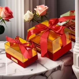 Holiday Birthday Transparent Gift Box Empty Box Acrylic Candy Box Butterfly Solid Color Packaging Box Bridesmaid Accompanying Gift Box