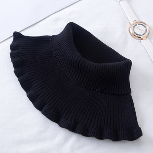 Cashmere Neck Sleeve for Men and Women Elastic Cervical Warm Wool Yarn Knitted Neck High Collar False Neck Protector Hair Band Scarf