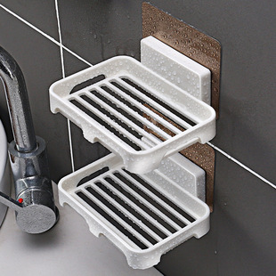 Punch-free Wall-mounted Toilet Rack Sticking Soap Box Household Wall-draining Nail-free Soap Box