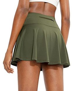 Amazon Summer New Women's Pleated Tennis Skirt Back Belt Pocket High Waist Outdoor Sports Golf Skirt