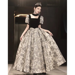 Banquet Evening Dress Women's 2024 New High-end Sense French Light Luxury Student Day Adult Ceremony Art Test Host Annual Meeting