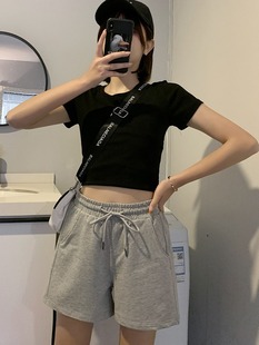 Cross-border Small Sports Shorts Women's Summer Thin New Loose Straight Casual Pants Wide Leg Pants Trendy
