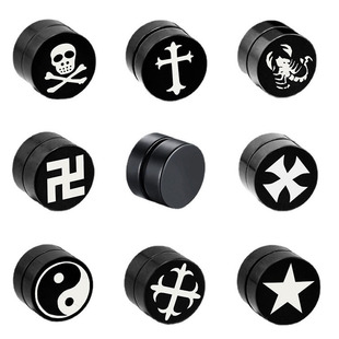Cross-border manufacturers directly supply men's titanium steel multi-figure magnet earrings and ear clips Korea fashion domineering flow