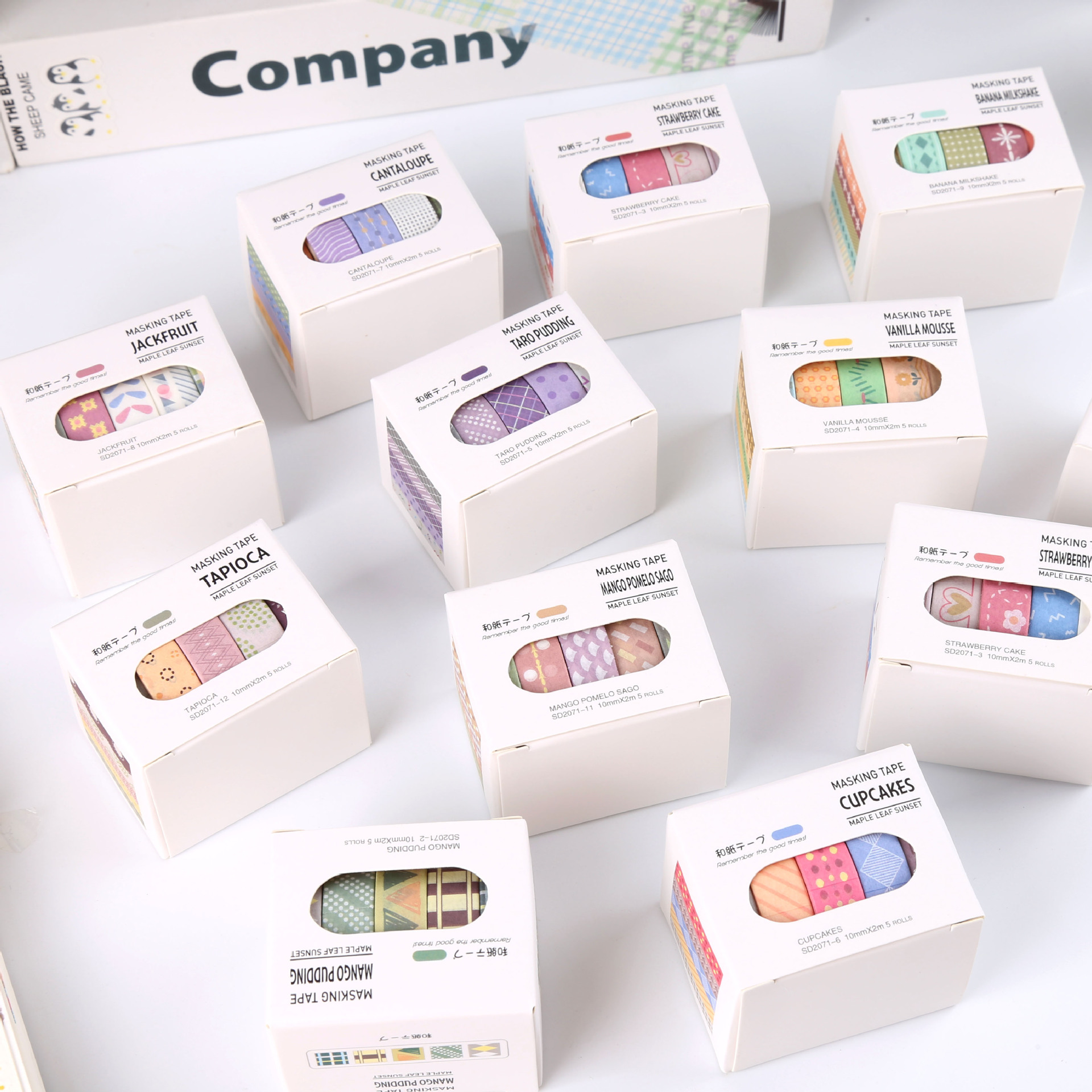 Cute Maple Candy Sunset Hand Account Tape Ins Hand Account Book Decorative Sticker Plastic Bag Color Material Sticker Tape