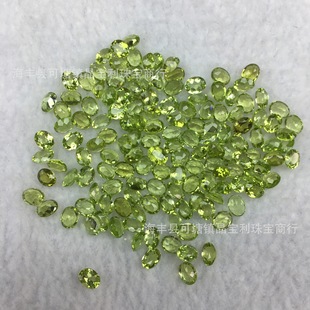 Natural olivine Oval Ring 3*5mm4*5mm net facet bare stone water drop triangle egg ring wholesale