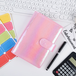 Spot cross-border A6 zipper bag loose-leaf book colorful PU notebook leather creative bookkeeping book cash budget book