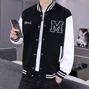 Junior high school student baseball jacket men's spring and summer thin PU Shuai loose Hong Kong style Japanese style boys all-match jacket fashion