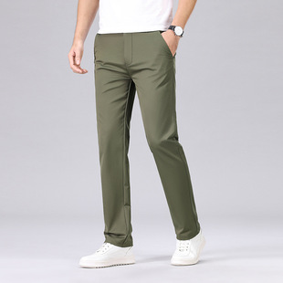 2024 spring new lyocell trendy draping versatile casual pants men's Stretch Slim Fit Small straight long pants