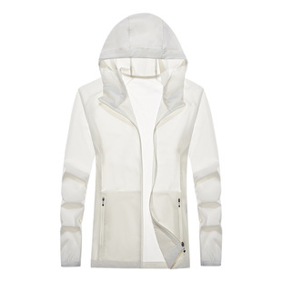 Sun protection clothing men's couple skin clothing UV-resistant UPF50 + sun protection clothing Women's Ice Silk breathable skin trench coat customization