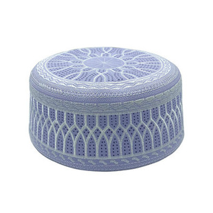 Men's Worlding Hat Featured Casual Worlding Hat Men's Round Hat Saudi Hui Flat Top Round Edge Embroidered Antique