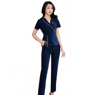 Short-sleeved trousers suit beautician work clothes female high-end SPA health salon beauty salon foot bath shop pedicure technician