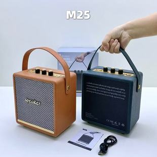 M25 ретро кожаный Bluetooth динамик портативный открытый 15W мощный сабвуфер рабочий стол портативная карта стерео