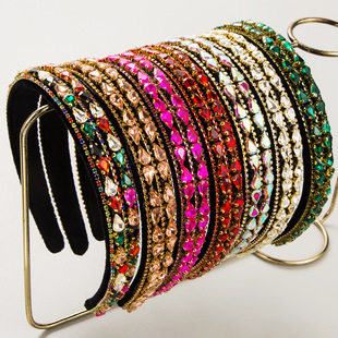 Heming headband cross-border new drop-shaped glass diamond headband women's retro fashion all-match velvet fabric hair accessories