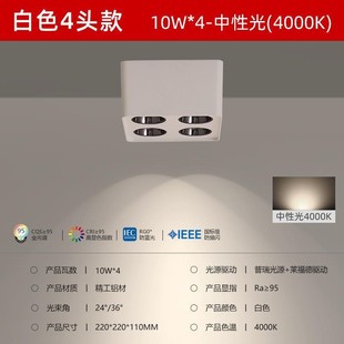 Full Spectrum Open-mounted downlight ultra-thin bedroom four-head bucket lamp no main lamp living room lighting ceiling anti-glare spotlight