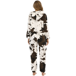 A generation of Europe and the United States cross-border Amazon ladies cow padded double-sided velvet ears jumpsuit pajamas home clothes