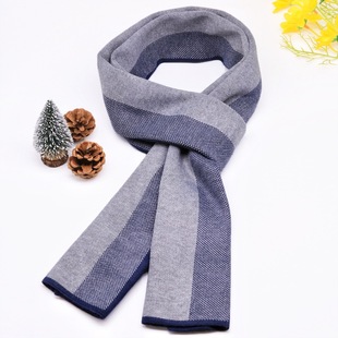 2024 Autumn and Winter Fashion Simple All-match Style Knitted Wool Warm Scarf Men's Cold-proof Advanced Scarf