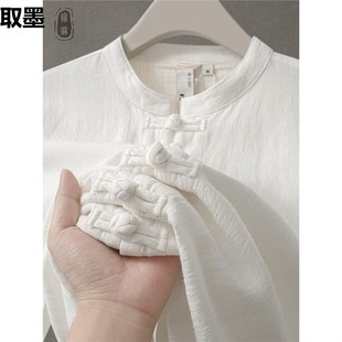 New Chinese Style Cotton Linen Shirt for Men Spring New Loose Casual Chinese Style Collar Buckle Linen Long Sleeve Shirt for Women
