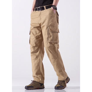 Foreign trade three-dimensional pocket men's casual pants straight pants outdoor multi-pocket men's overalls fashionable casual pants