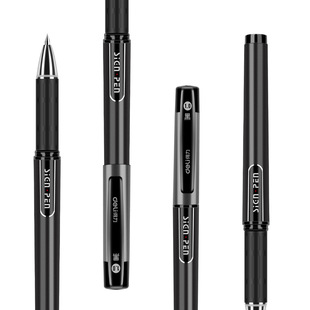 Deli Stationery S73 Black Gel Pen Pen 1.0mm Business Sign Pen Soft Glue Handguard Office Learning