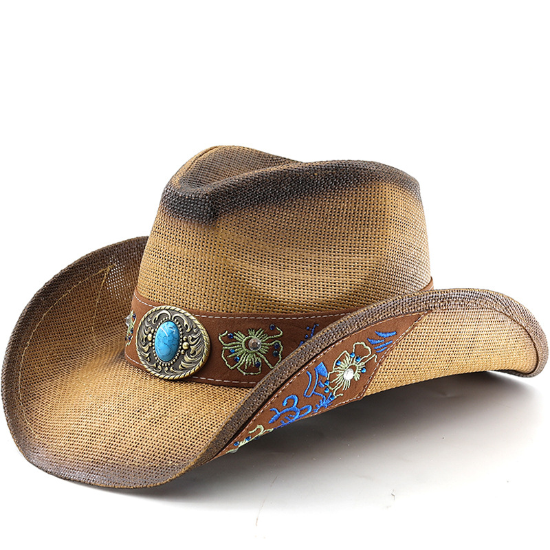 USA USA Cowboy Hat Men's and Women's Straw Hat New Hard Straw Hat Cross-border Foreign Trade Amazon High-grade Hat