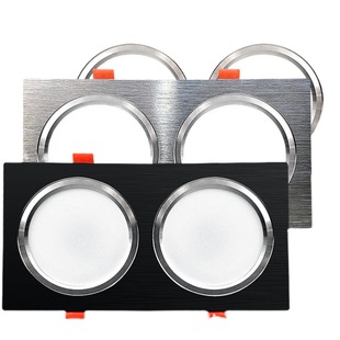 Double-headed downlight led recessed rectangular ceiling light double-hole two-headed grille bravery spot light conjoined aisle light