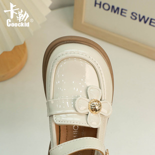 Calle girls' princess shoes 2024 Spring and Autumn new children's black leather shoes soft bottom big children's shoes fashion