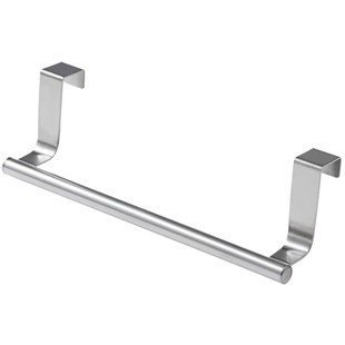 430 Stainless Steel Non-perforated Towel Bar Bathroom Single-pole Bath Towel Hanging Rack Kitchen Cabinet Door Storage Rack